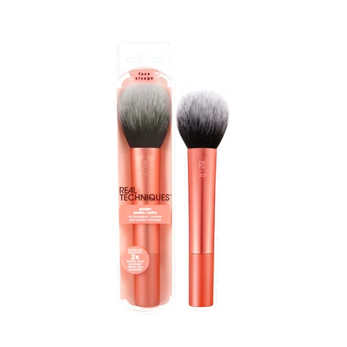 Real Techniques Ultra Plush Powder Makeup Brush, For Setting Powder, Bronzer, & Blush, Sheer, Buildable Coverage, Large, Fluffy Powder Brush, Vegan, Cruelty-Free & Synthetic Bristles, 1 Count