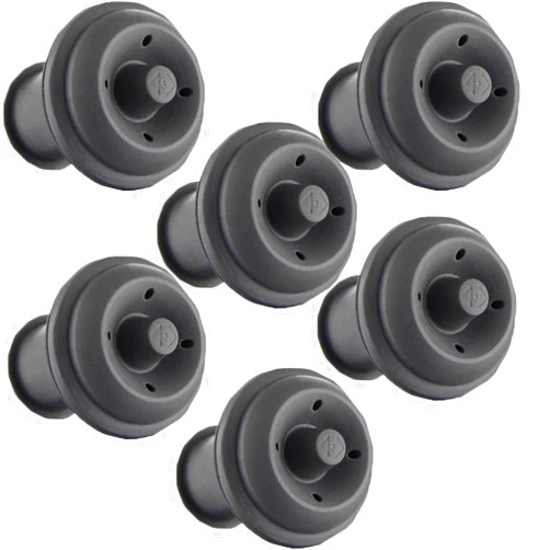 Kitchen Correct Wine Stoppers Blister - Grey - Pack of 6