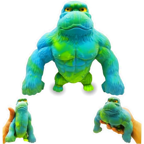 FULLYOOUPUP Jumbo Blue&Green Stretch Rubber Monkey Toy,Gorilla Squishy Toy for Kids and Adults,Squeeze Gorilla Stress Toy for Relieving Stress and Anxiety ADHD,Monkey Sensory Toy Gift for Christmas,Easter