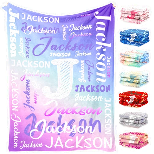 Aeekdook Custom Name Blanket for Kids Adults, Personalized Blanket with Name，Customized Baby Blanket for Girls Boys, Personalized Birthday for Women Men Mom