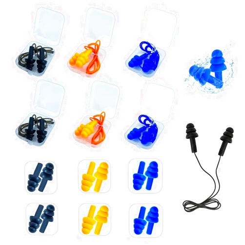 AXBUS Silicone Ear Plugs for Sleeping,12 Pairs Soft Waterproof Noise Canceling Reduction Earplugs Waterproof Reusable Sound Blocking Earplugs for Concert,Swimming,Study,Loud Noise,Snoring (12 Pack)