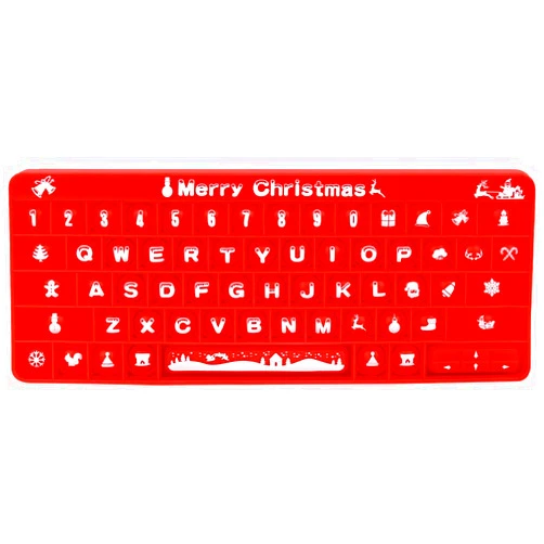 Fetinar Christmas Push Toy Pop Bubble Fidget Sensory Toys Push It Pop Fidget Toys Christmas Keyboard Shape, Pop Silicone Popper Toy Learning Materials Game Gift for Kids (Christmas)