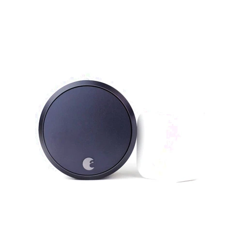 August Home Smart Lock Pro + Connect Hub - Wi-Fi Smart Lock for Keyless Entry - Works with Alexa, Google Assistant, and more – Dark Gray