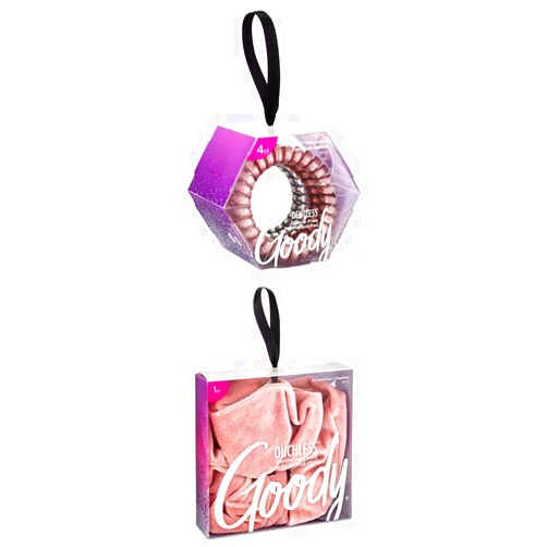 Goody Icy Holiday Coils - 4 Count, Assorted - Jelly with 1 Count, Velvet Scrunchies and 3 Count Bobby Pins