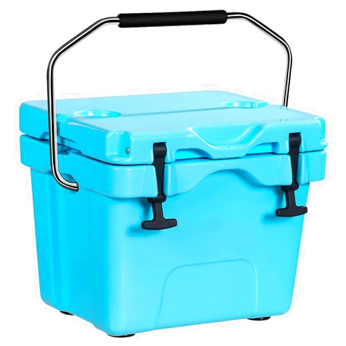 Goplus 16 Quart Cooler, 24-Can Capacity Ice Chest with 2 Cup Holders, 3-5 Days Ice Retention, Portable Insulated Ice Box for Camping, Fishing Outdoor Activities
