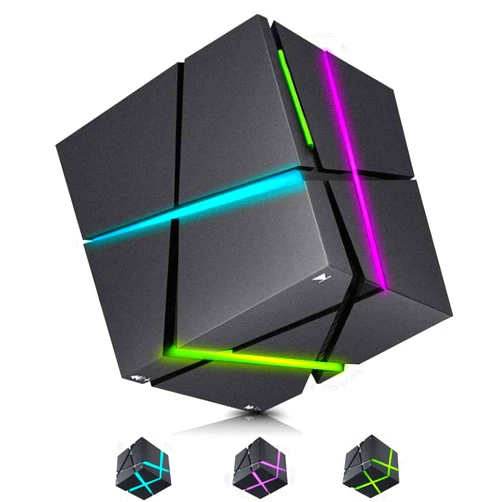 EtoBesy Bluetooth Speakers with Colorful LED Light, Mini Portable Wireless Cube Stereo Speaker Magic Music Player Hand Free Outdoor for iPhone Samsung Tablet Laptop Computer