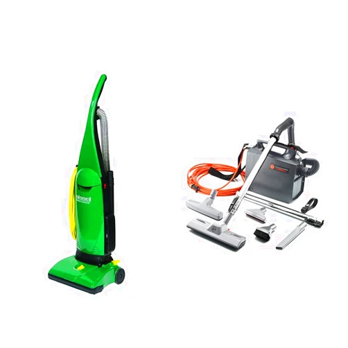 Bissell BigGreen Commercial PowerForce Bagged Lightweight & Hoover Commercial PORTAPOWER Lightweight Canister Vacuum Cleaner with Attachment, 8 Pounds, CH30000, Black