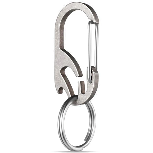 TISUR Titanium Carabiner Keychain Clip, Anti-Lost Key Ring Holder, Heavy Duty Key Chain Bottle Opener for Men Women