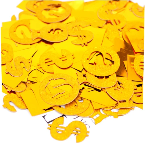 Blopee Dollar Sign Money Confetti, Gold Confetti for Casino Theme Party Decorations, 90PCS and 10 Grams of Foil Glitter Confetti for Money Themed Party Decorations