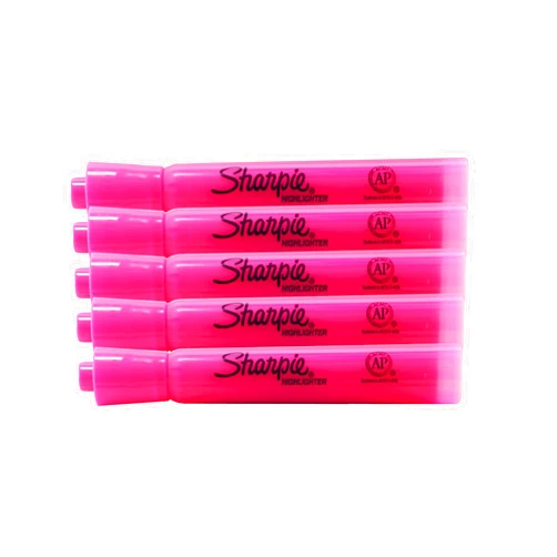 Sharpie Accent Tank-Style Highlighters, 5 Colored Highlighters, Chisel Tip (Fluorescent Pink, 5-Pack)