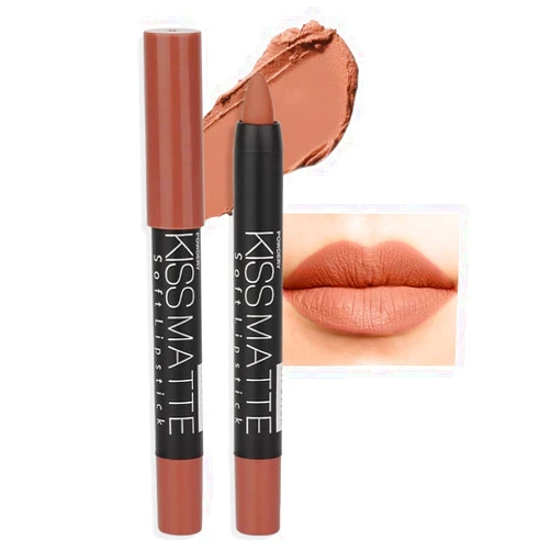 evpct DNM 1Pcs Light Nude Brown Matte Lipstick and Lip Crayon Liner Pencil Set for Women Lip Stain Long Lasting Waterproof labiales mate magicos 24 horas originales pintalabios permanente 24 horas 17
