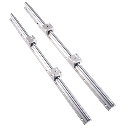 CHUANGNENG Linear Rail SBR12 300mm 2PCS Fully Supported Linear Rail Shaft Rod with 4PCS SBR12UU Blocks Bearing for Automated Machines DIY CNC Routers Lathes Mills