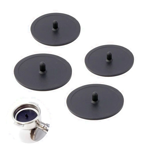 NentMent 4 Pack Backflush Disk Blind Insert Portafilter Disc Cleaner Silicone Backflush Cleaning Pad for Espresso Machine Basket Coffee Blind Filter Tablets Powder Back Flushing Tools 50mm and 57mm