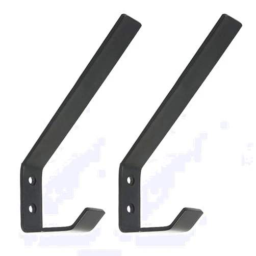 EForwish Stainless Steel Coat Hooks Wall Mounted Backpack Hooks Hat Hooks Single Hooks Bath Towel Hook Heavy Duty Hangers (2 Pack Black)