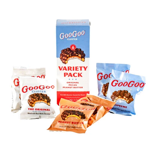 Goo Goo Cluster Variety Pack - 2 of each Flavor Large Bars - Original, Supreme, Peanut Butter