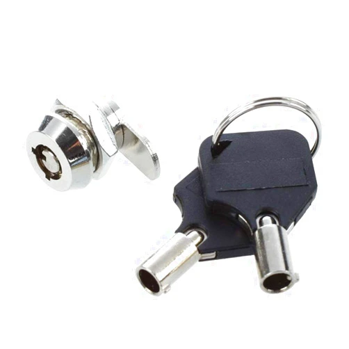 KHJK Cabinet Door Quarter Turn Security Tubular Cam Lock with Keys (Color : Black)