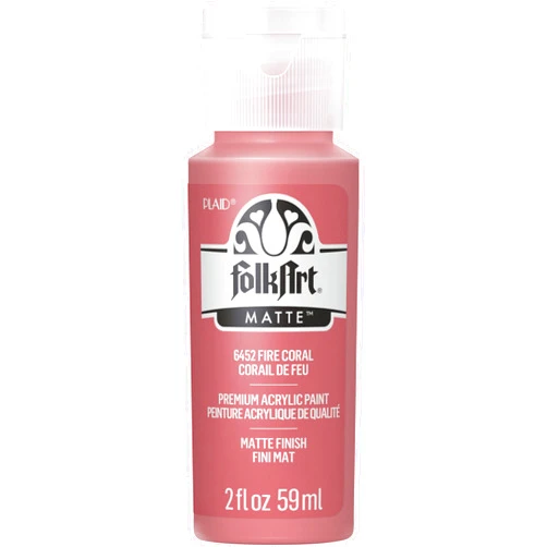 FolkArt Acrylic Paint in Assorted Colors (2 oz), , Fire Coral