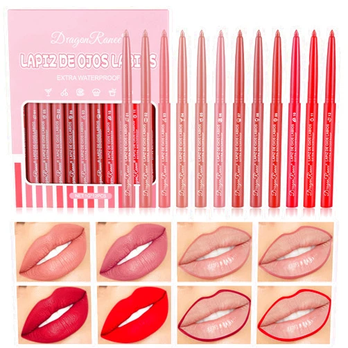 Sulily 12 Colors Matte Lip Liner/Lipstick Set,One Step Lips Makeup Kit,Velvet Nude Collection Waterproof Long Wear Lip Gloss, Lip Liner for Women To Create The Perfect Matte Lip Look!