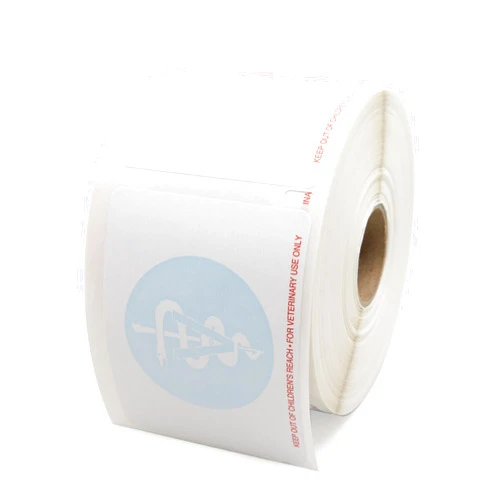 Labelvalue Veterinary Prescription Labels with Caduceus Watermark and Warning - Vet Tech Stickers Great For Care Instructions, Medication Labels, & RX Labels for Vet Clinic | 1 Roll / 500 Labels | LabelValue.com