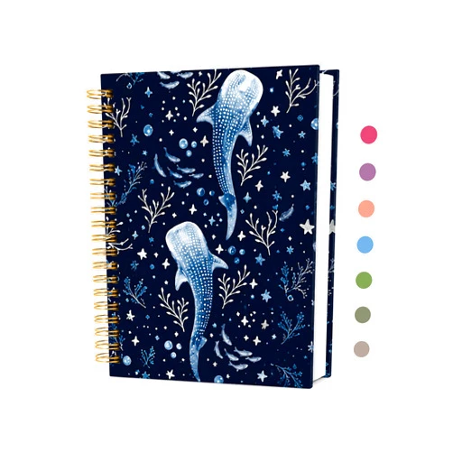 ICEWHITEY Whale Shark Notebook Journal,Whale Shark Gifts for Women,Marine Biology Gift,Cute Ocean Animal Lover Gifts Notebook for Teen Girls Kids,Hardcover Spiral Notebook Journal,5.5x8.3 Inch