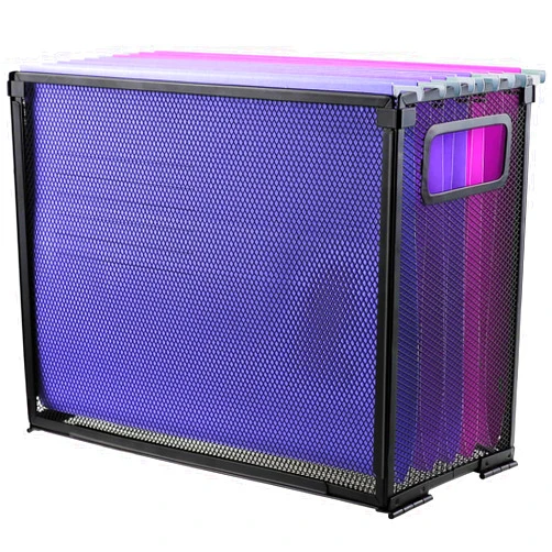 EXOFC Mesh Hanging File Folder Organizer,Letter-Size File Folder Holder Storage Box,Desk Office Supplies-Desk Organizers and Accessories for Office Home School(Black)