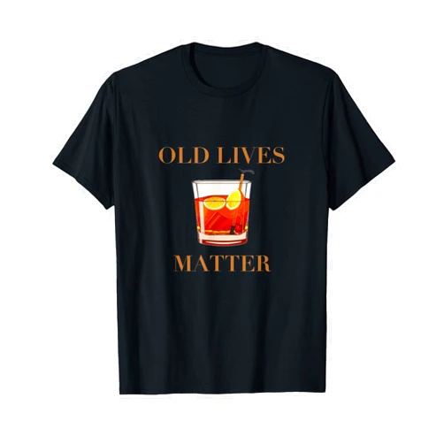 MAESERBERN Old Lives Matter, OLM, Old Fashion Drink, Walking Cane Stick T-Shirt