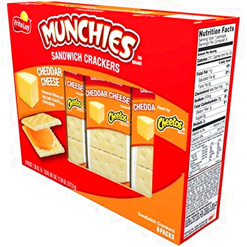 AODERTI Frito Lay Munchies Cheetos Cheddar Cheese Sandwich Crackers 11.04 oz( 3 Pack )