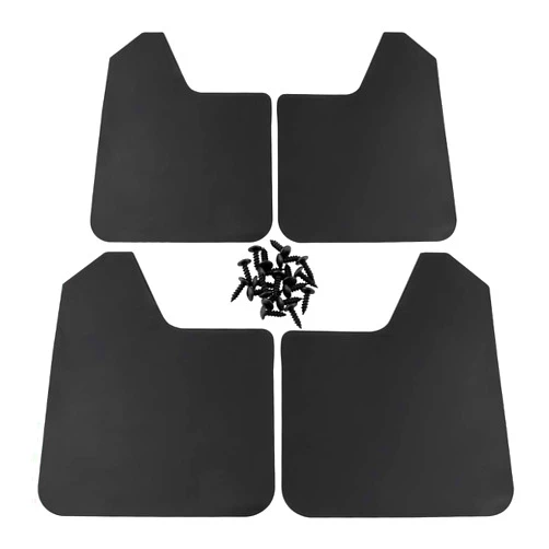 EVER Universal Basic Mud Flaps Set Black Car Mudguard Splash Guards with Accessories for Trucks Cars SUVs Vans