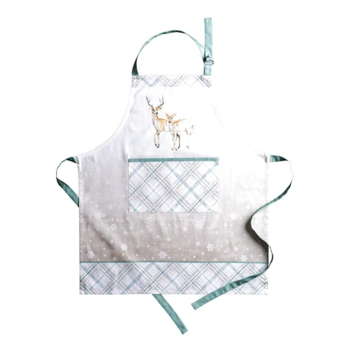 Maison d' Hermine Cotton Apron with Center Pocket, Kitchen Unisex Cloth Apron (1 Piece) with Long Ties for Painting Cooking Baking Restaurant