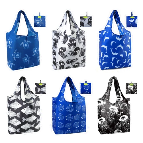 BeeGreen Turtle Reusable Grocery Bags 6 Pack with Handles Foldable Tote Bag For Women w Pouch Bulk XLarge 50Lbs Machine Washable Nylon Fabrics Grocery Bags Durable for Shopping