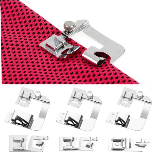 cobee 6PCS Narrow Wide Rolled Hem Presser Foot Kit, Multifunctional Sewing Machine Feet, Hemming Foot Kit Hemmer Foot Presser Foot for Domestic Sewing Machines