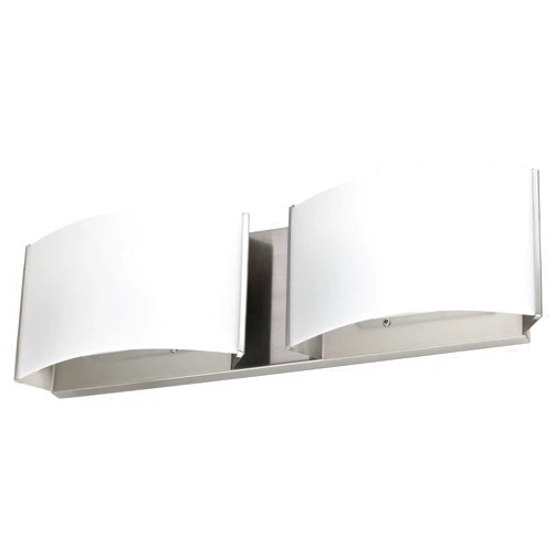 Sunlite 82062-SU LED Decorative Curved Wall Sconce Fixture, 20 Watts, 1200 Lumen, Brushed Nickel Finish, Dimmable, Indoor Lighting, ETL Listed, 2 Lights, 3000K Warm White