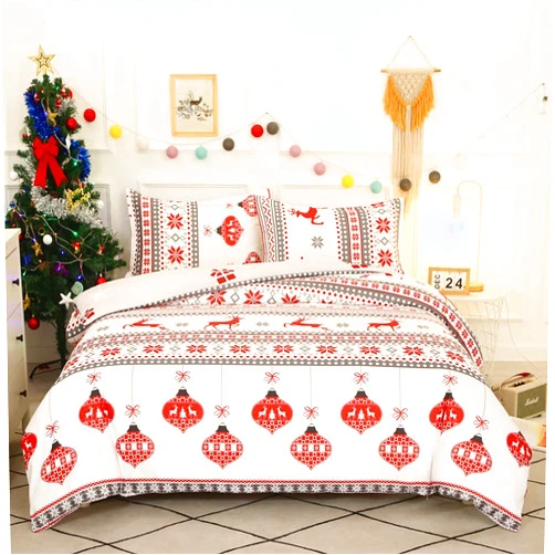 Mengersi Christmas Duvet Cover Queen Size,Reindeer Christmas Prints Holiday Bedding Comforter Cover with Zipper Closure,Home Decoration for New Year