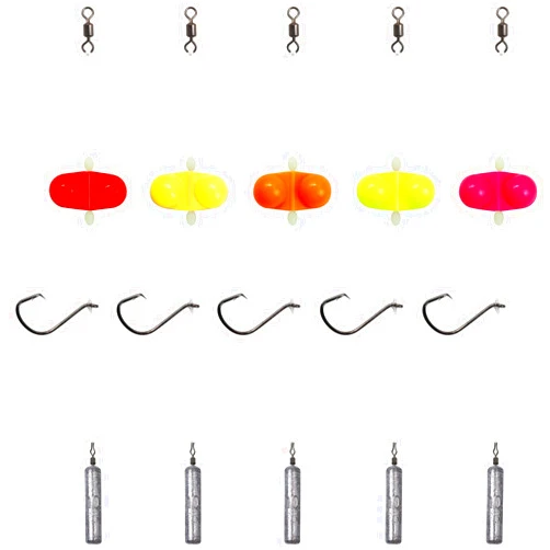 CWSDXM Pre-Tied Drop Shot Rigs for Bass Fishing with Free Rig Skinny Drop Shot Weights Weedless Hooks 3/0 and Double Rattle Bells