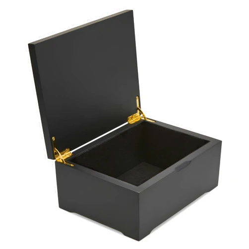 Mile & Stone Keepsake Box, Wooden Box for Storing Mementos, Sturdy Storage Box for Trinkets, Jewelry, and Collectibles, Stylish Memory Box for Men, 8 x 6 x 3.3 Inches, Black