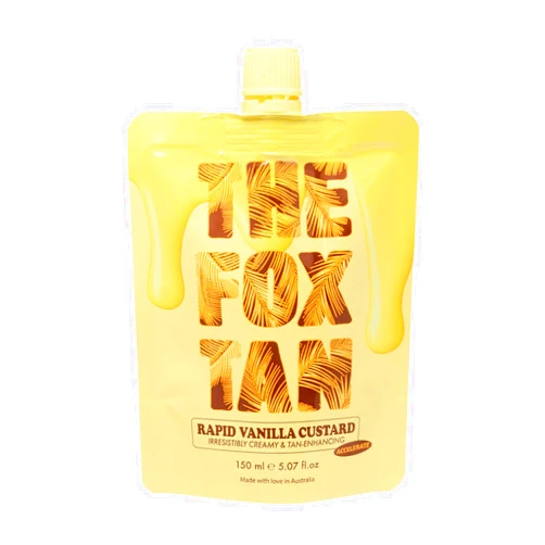 The Fox Tan Rapid Vanilla Custard, Advanced Melanin Boosting Tanning Accelerator for Sunbed & Outdoor Tanning with Niacinamide, Vanilla, 150mL