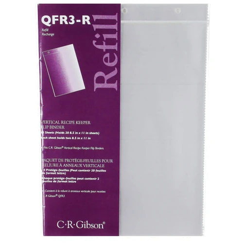 C.R. Gibson Refill Sheets for Vertical Recipe Keeper, 8.5'' x 11''