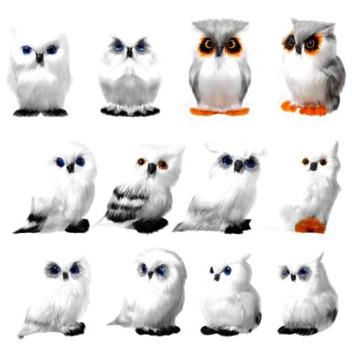 Sratte Christmas Owl Ornament Furry Owl Ornaments Cute Hanging Owl Decoration for Christmas Tree Carnival Party(12 Pcs, Fresh Style)