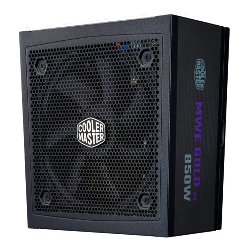 Cooler Master MWE Gold 850 V3 ATX 3.1 Full Modular PSU, 850W, 80+ Gold Efficiency, 90° 12VHPWR|600W PCIe 5.1, Japanese Capacitors, Zero-RPM Mode, Hexagonal Fan Cover, 10-Year