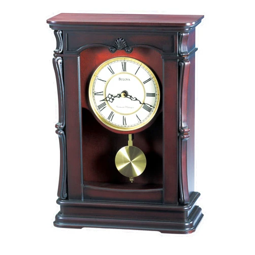 Bulova B1909 Abbeville Clock, Walnut Finish