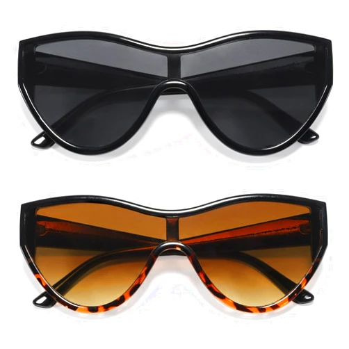 NICBOOY 2 Packs Oversized Vintage Sunglasses, Cateye Sunglasses for Women, Trendy Designer Black Women Sunglasses