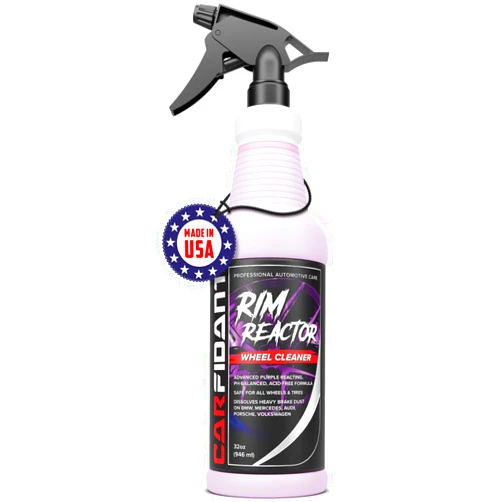 Carfidant Rim Reactor Wheel Cleaner Spray – Gel Concentrated Formula – Removes Brake Dust, Grime & Dirt – Non-Acid, pH Neutral – Safe for Alloy, Aluminum, Chrome & Black Wheels – Rim Care Solution – 32 fl. oz.