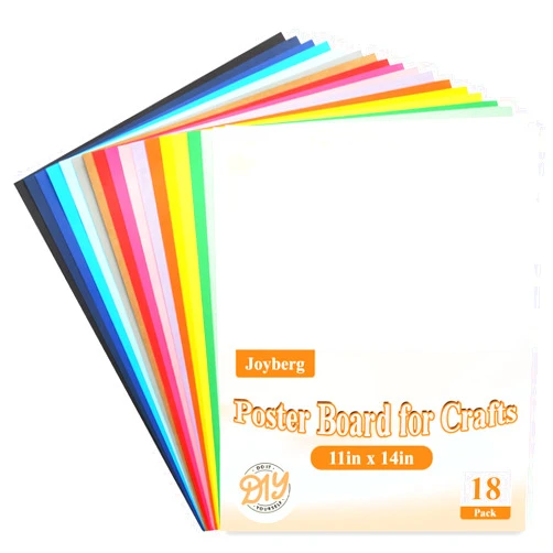 Joyberg 18 Pack Poster Board, 11in x 14in Colorful Poster Boards, Posterboard, Poster Board Paper for Crafts, DIY, Drawing