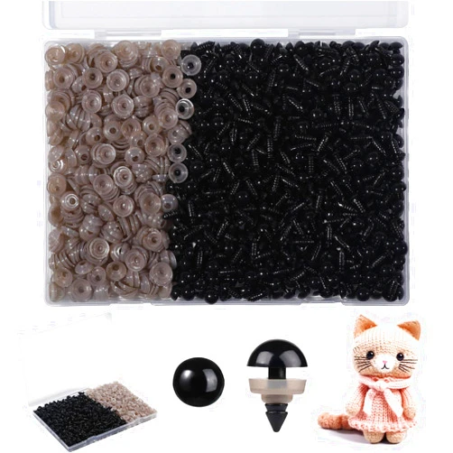 Vanblue 800PCS 12mm Safety Eyes for Crocheting with Washers Black Plastic Safety Eyes for Amigurumi Crochet Eyes Amigurumi Eyes for Crochet Animals Stuffed Animals Teddy Bear Crochet Toy