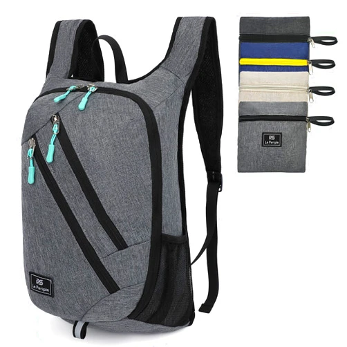 PS Le Periple Small Daypack 15L Hiking Backpack Foldable Small Backpack Lightweight Packable backpack Travel Day pack for Women Men,grey(brady)