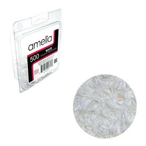 Amelia Beauty Products Amelia Beauty | 1/2in, White, Tangle Free Elastic Pony Tail Holders | Made in USA | 500 Pack
