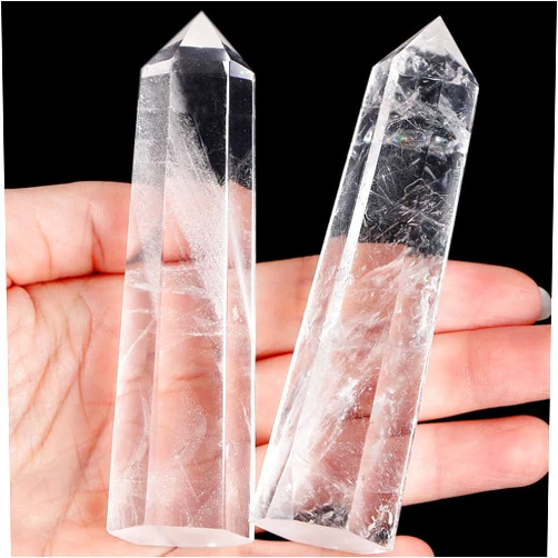 LAIDANLA Clear Quartz Healing Crystals Wands 3.5-4