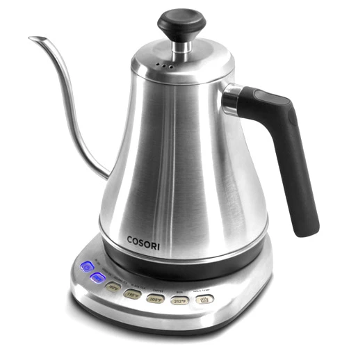 COSORI Electric Gooseneck Kettle with 5 Variable Presets, Pour Over Kettle & Coffee Kettle, 100% Stainless Steel Inner Lid & Bottom, 1200 Watt Quick Heating, 0.8L, Silver