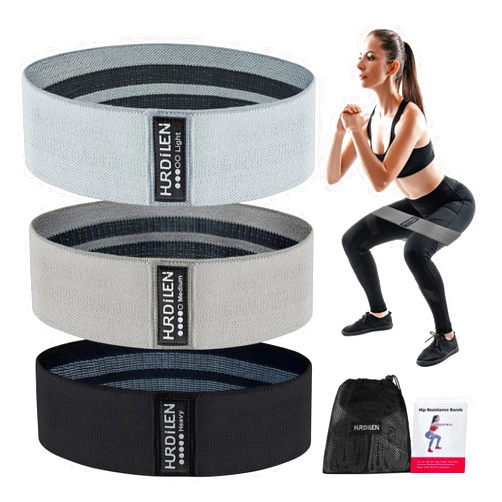 Hurdilen Resistance Bands for Working Out, Exercise Workout Bands for Women & Men, 3 Levels Elastic Stretch Bands for Exercise with Carry Bag for Physical Therapy, Home Fitness, Strength Training, Yoga