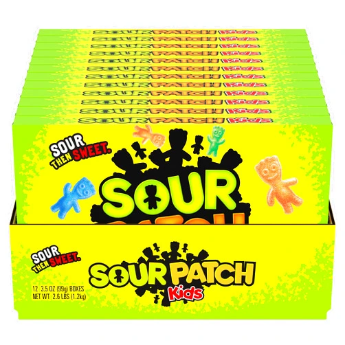 SOUR PATCH KIDS Original Soft & Chewy Candy, Halloween Candy, 12 - 3.5 oz Boxes